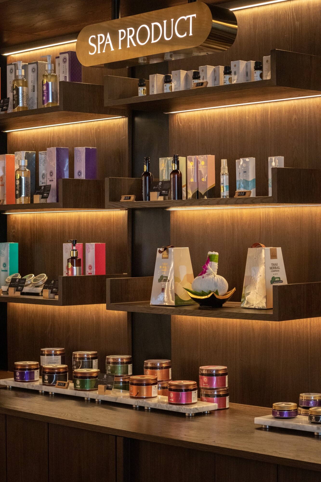 An assortment of organic essential oils for massage