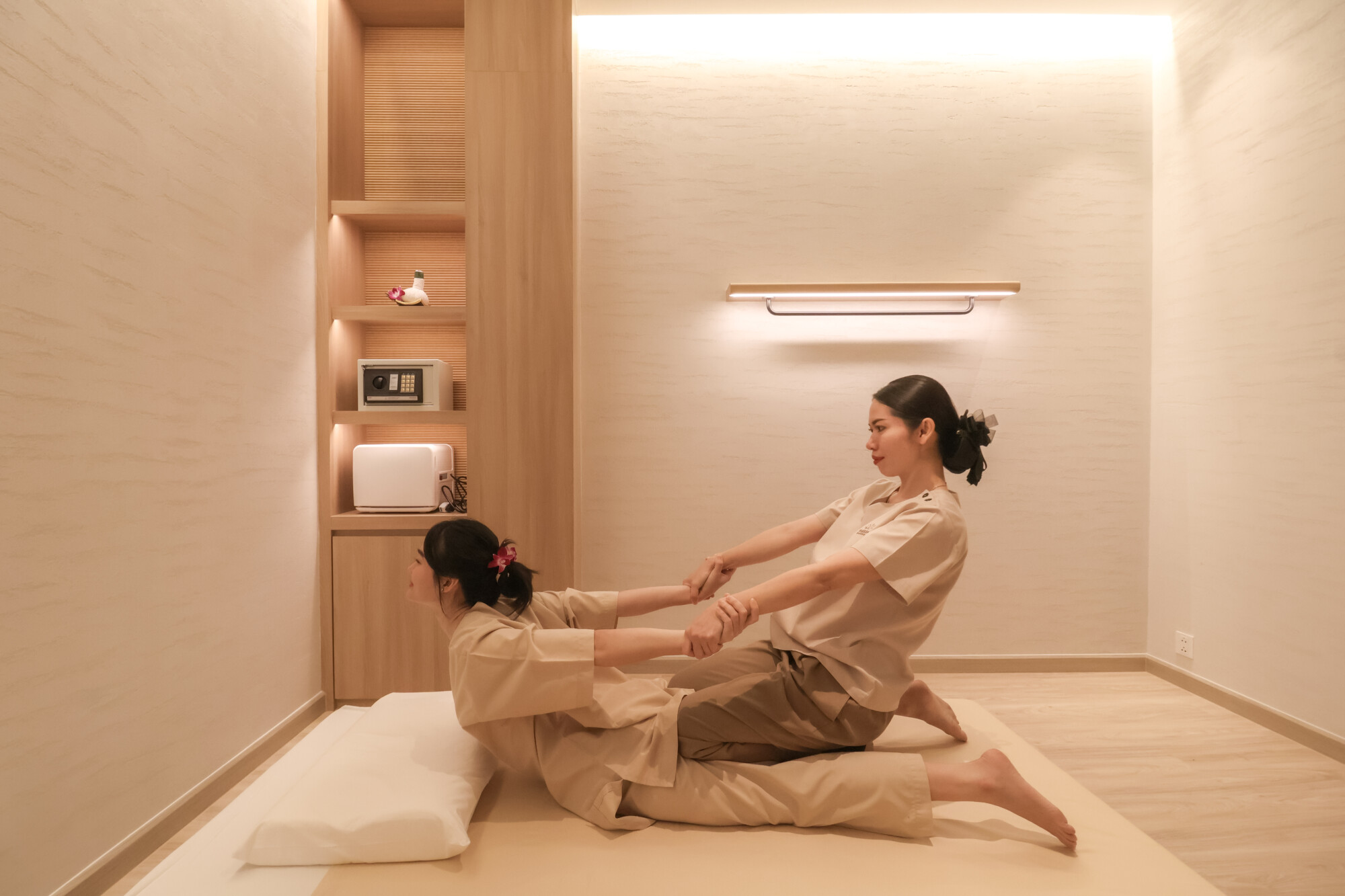 A woman getting a deep tissue massage