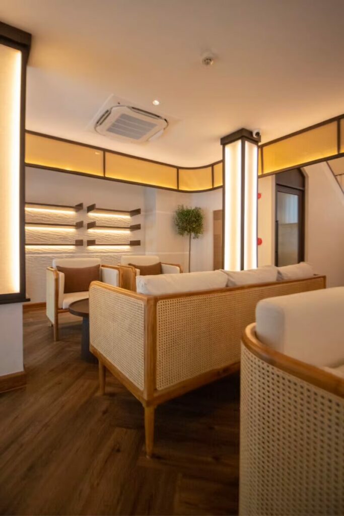 makkha-spa lounge-area rattan-furniture interior-design